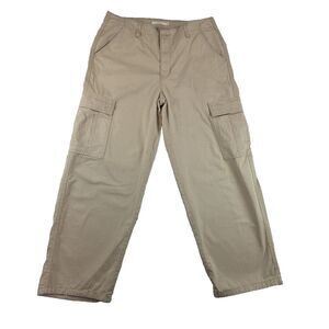 Levis '94 Baggy Chino Cargo Wide Leg Pants Women's 32 Beige Utility Workwear Fit
